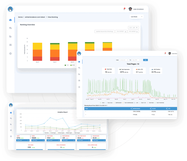 PageTraffic Upxano campaign reporting interface